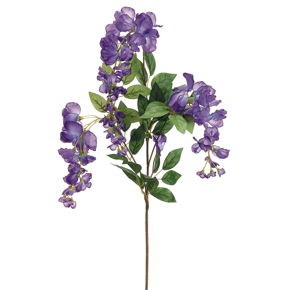 38" Silk Wisteria Flower Spray -Purple (Pack of 12)