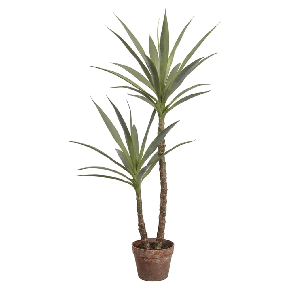 3'8" Silk Yucca Tree w/Pot -Green (Pack of 2)