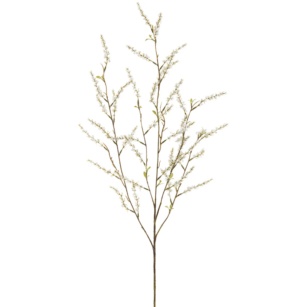 39.5" Spirea Silk Flower Stem -White (Pack of 12)