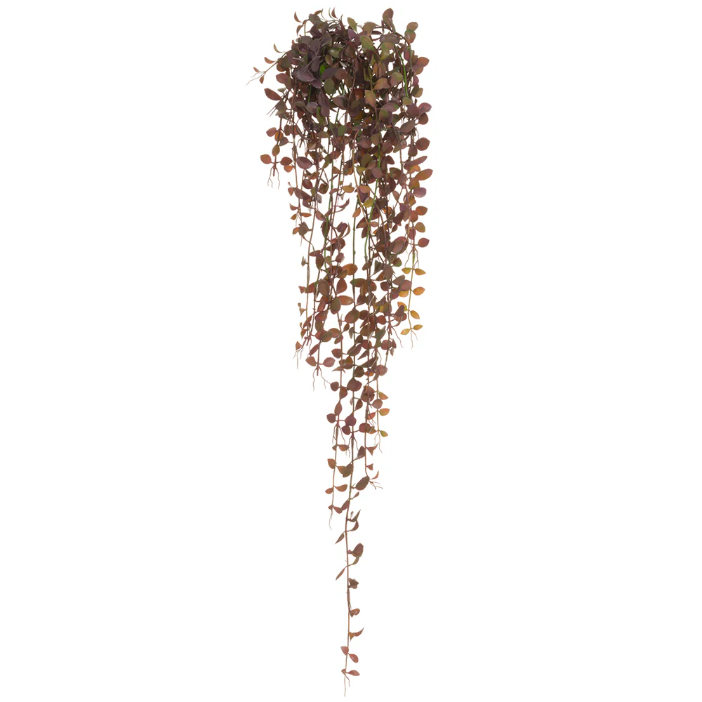 39" Hanging Artificial Button Leaf Plant -Eggplant/Green (Pack of 12)