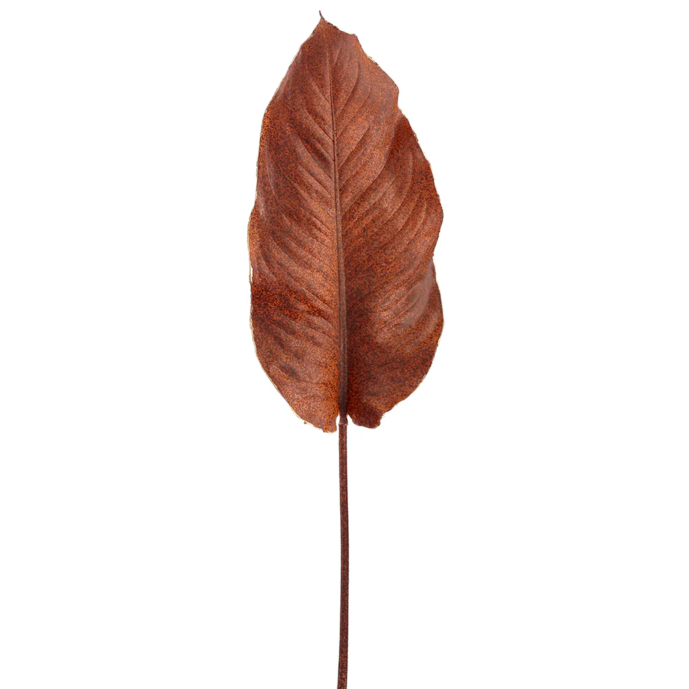 39" Metallic Artificial Calla Lily Leaf Stem -Brown/Gold (Pack of 12)