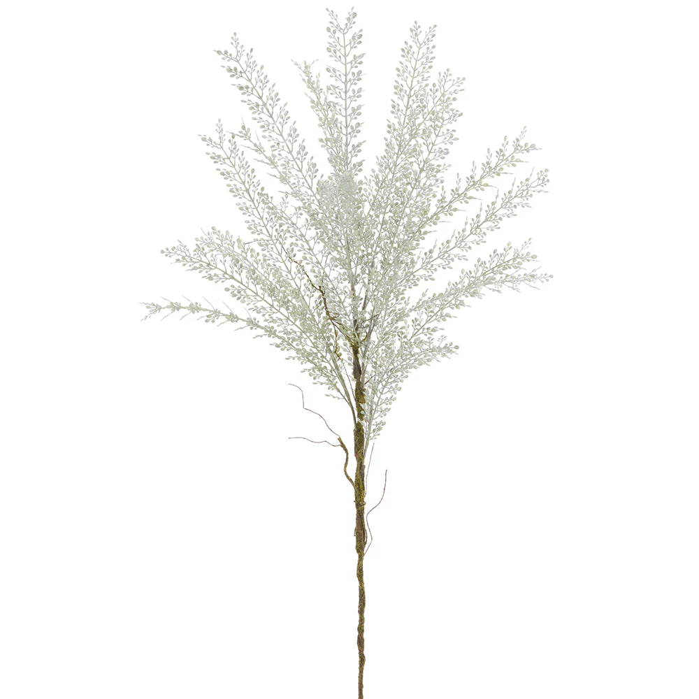 39" Mini Button Leaf Fern Artificial Stem -Green/Gray (Pack of 12)