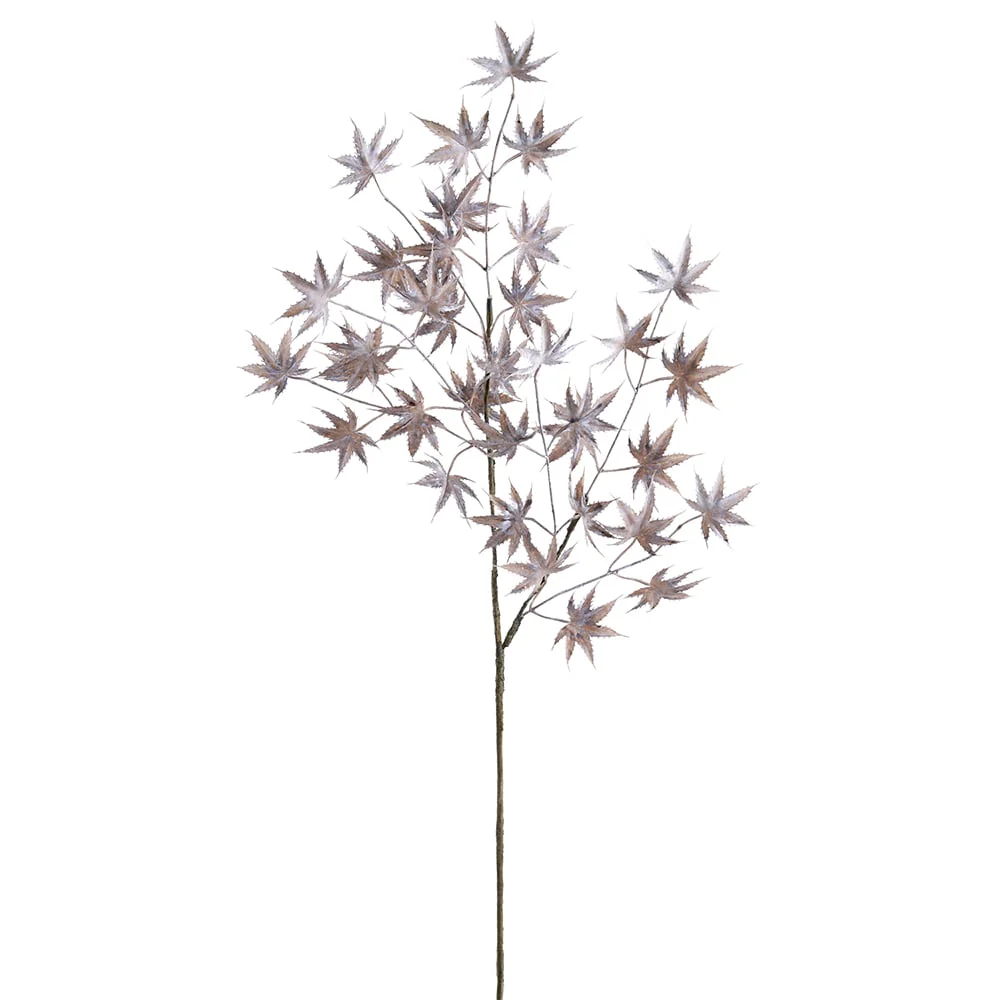 39" Silk Maple Leaf Stem -Gray (Pack of 12)