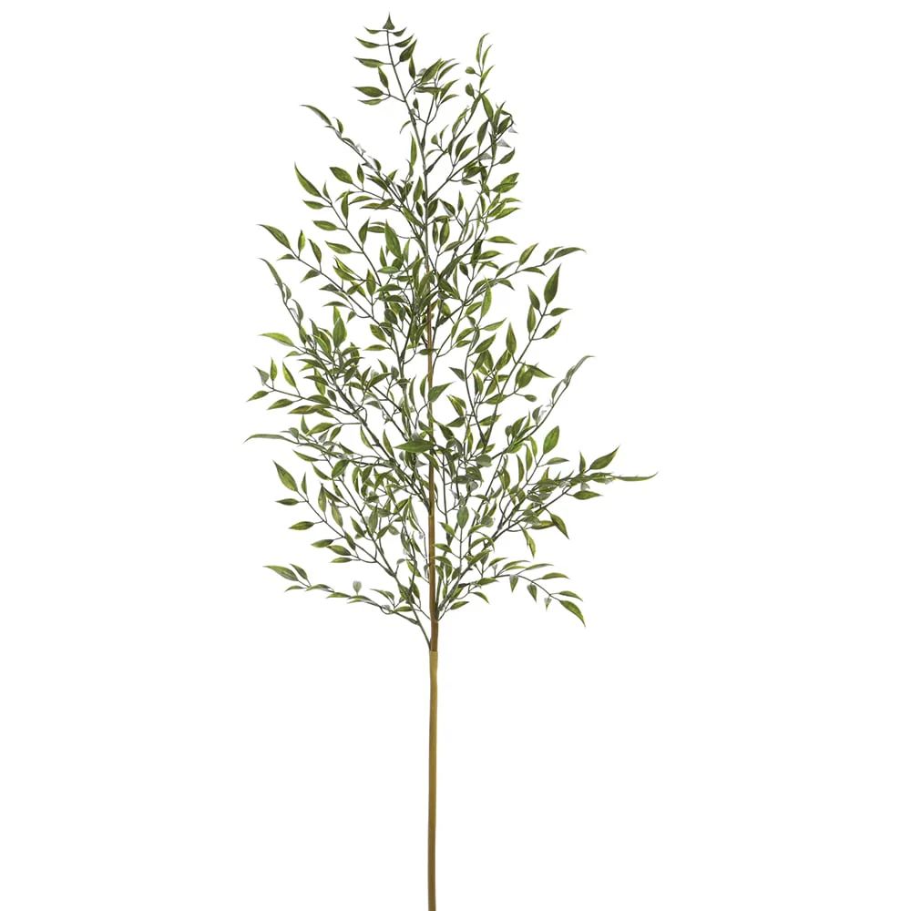 39" Silk Mini Bamboo Leaf Stem -Green (Pack of 12)