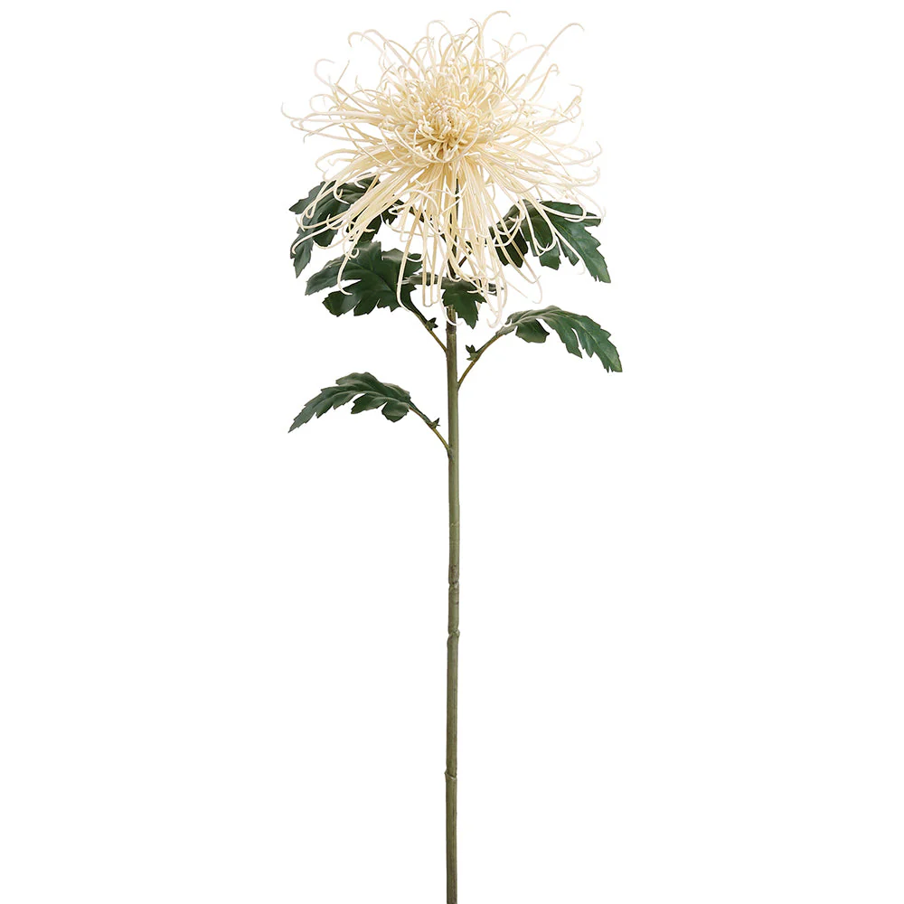 39" Spider Mum Silk Flower Stem -Cream (Pack of 6)