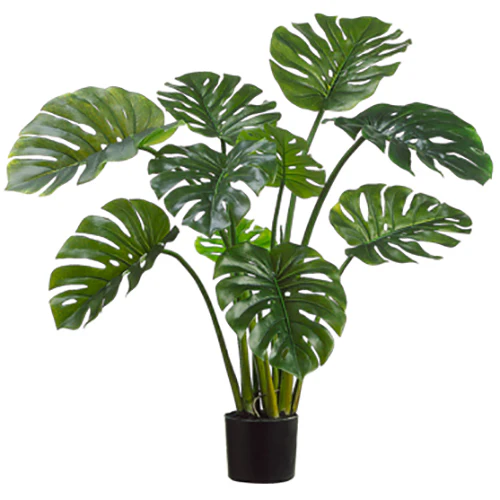 39" Split Leaf Philodendron Monstera Silk Plant w/Pot -Green