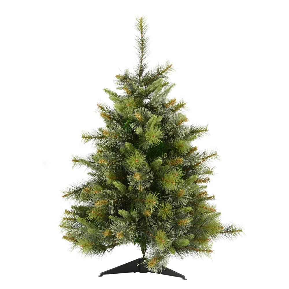3'Hx29"W PE Cashmere Pine Artificial Christmas Tree, Unlit -Green