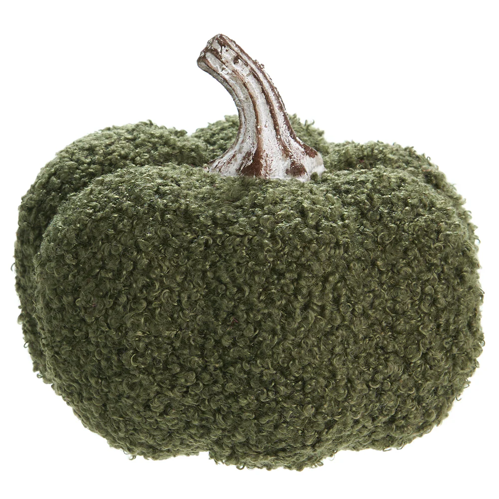 4.25"Hx4.7"W Artificial Fur Pumpkin -Green (Pack of 4)