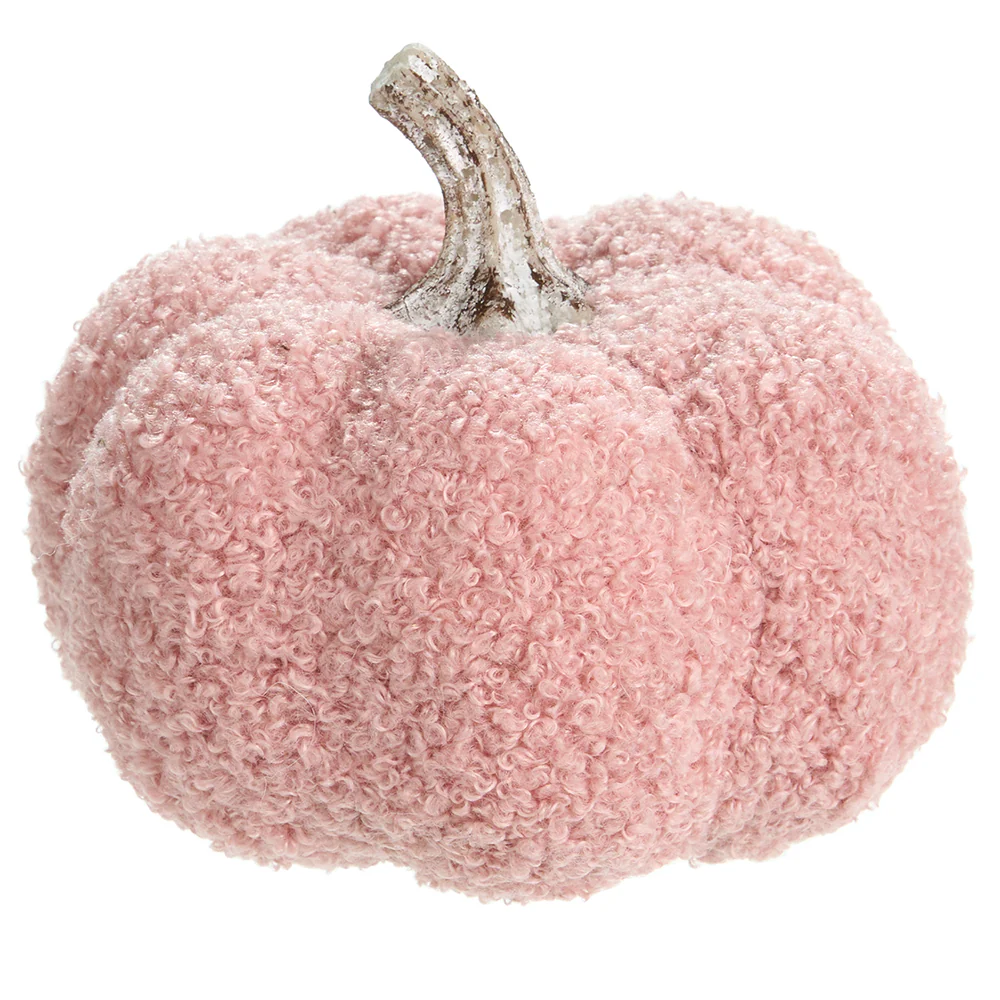 4.25"Hx4.7"W Artificial Fur Pumpkin -Mauve (Pack of 4)