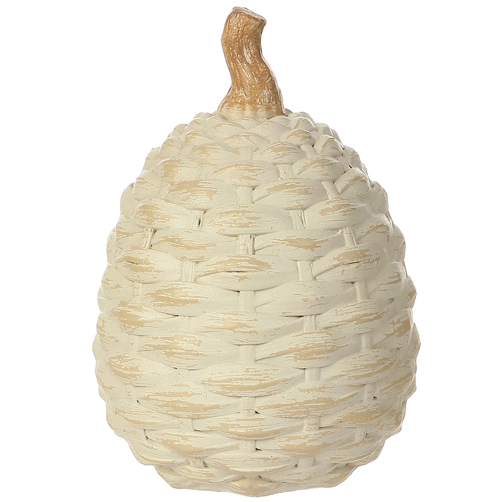 4.5"Hx3"W Artificial Pumpkin -2 Tone Beige (Pack of 12)