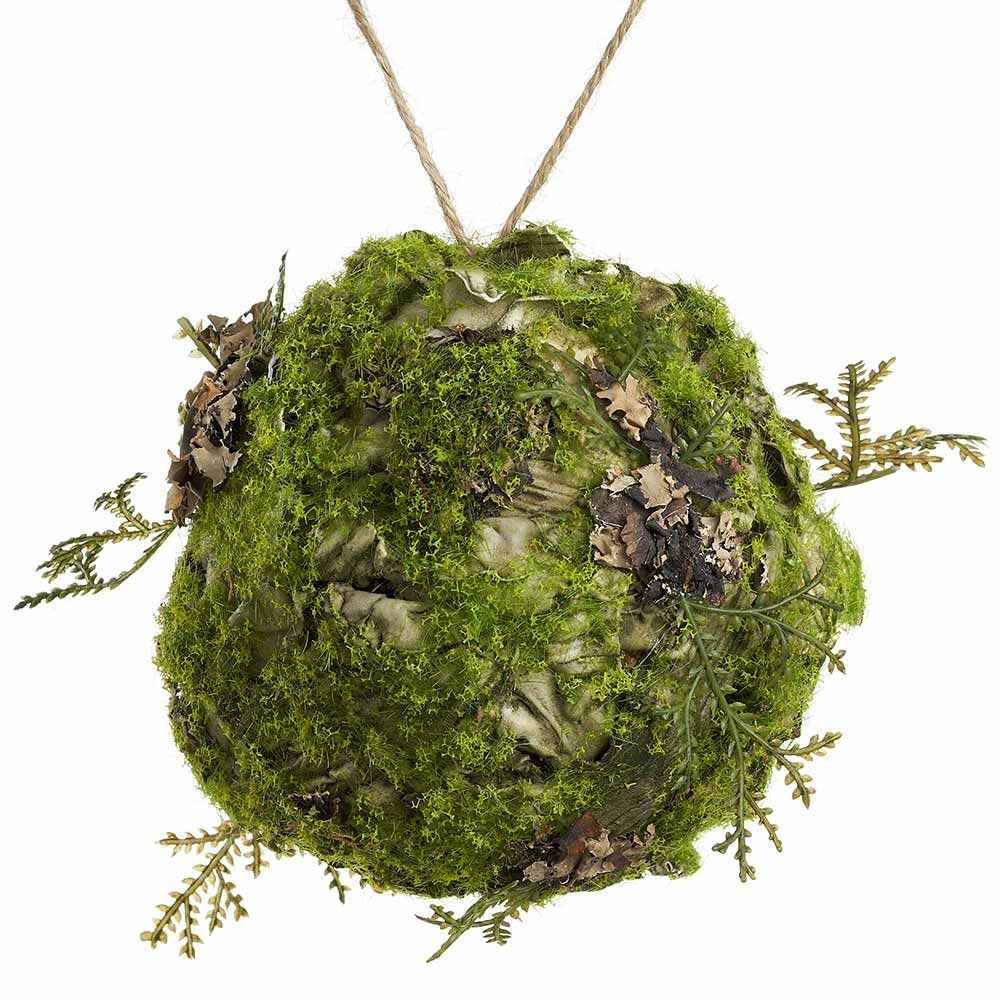 4" Artificial Moss Orb-Shaped Topiary -Green (Pack of 12)