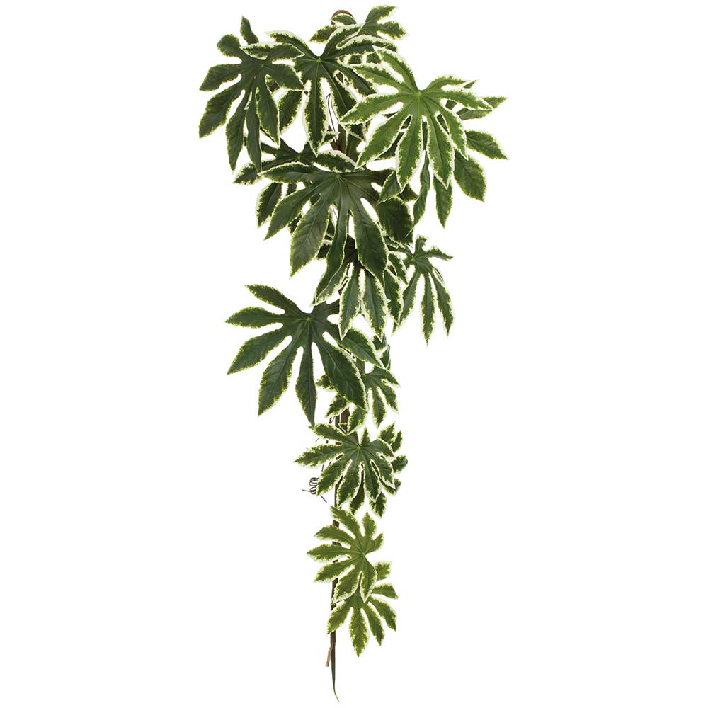 4' Japanese Aralia Leaf Silk Garland -Green/Cream (Pack of 6)