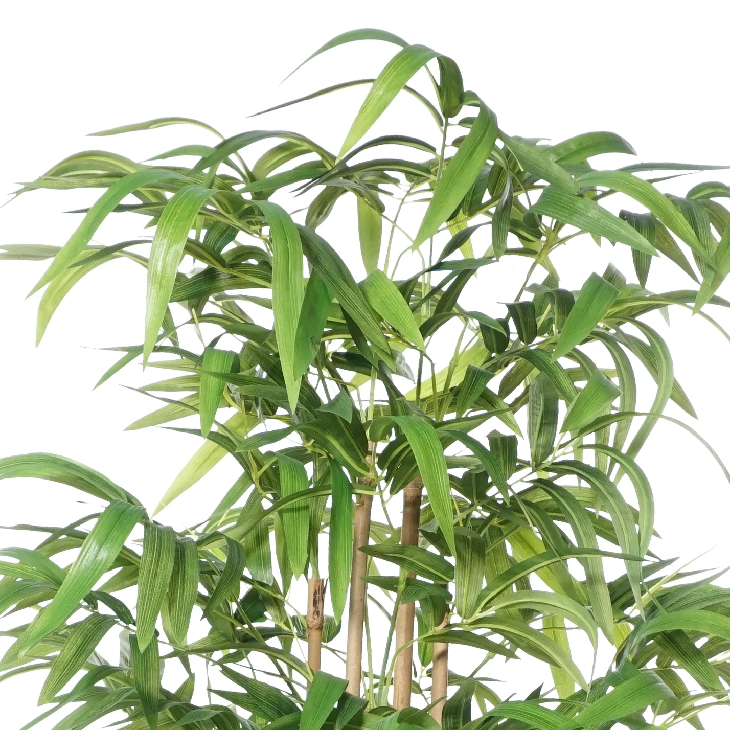 4' Natural Trunk Silk Bamboo Tree w/Pot -Green - Image 2