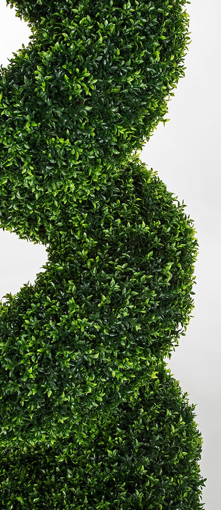 4' Outdoor UV-Resistant Artificial Dwarf Boxwood Spiral Topiary Tree w/Pot -Green - Image 2