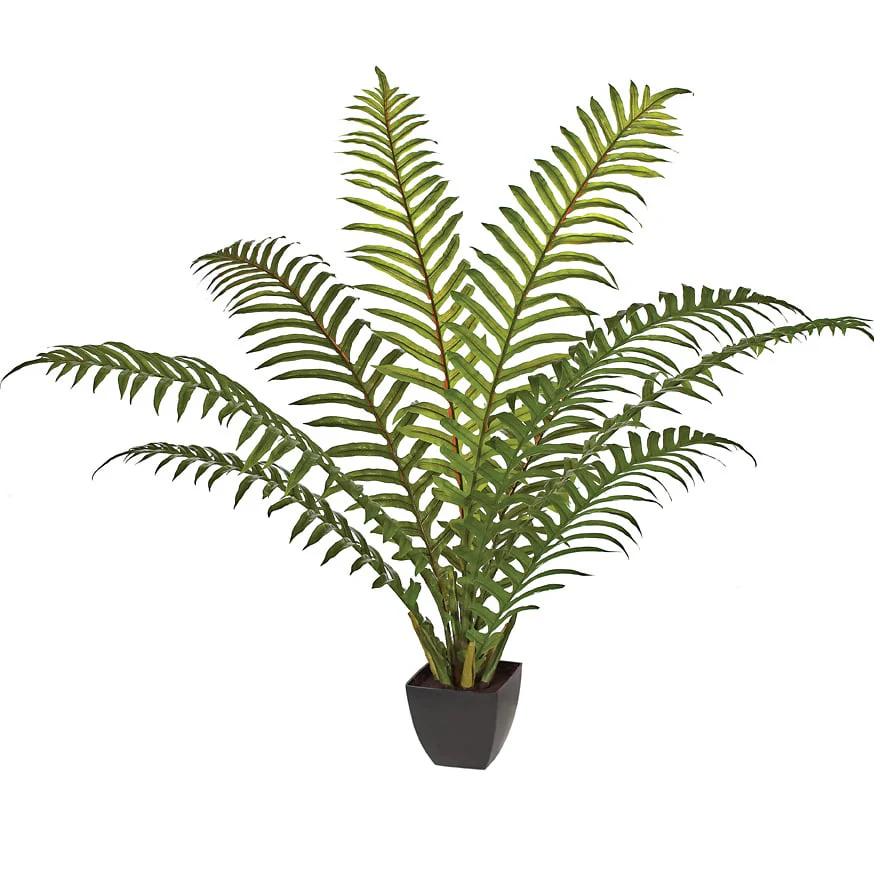 4' Soft-Touch Sword Palm Silk Plant w/Pot -Green (Pack of 2)