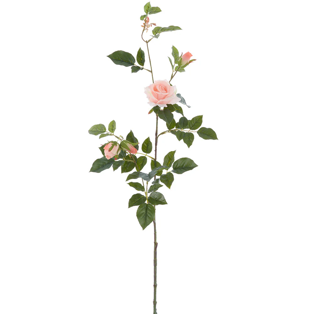 40.5" Real Touch Rose Faux Flower Stem -Peach (Pack of 6)