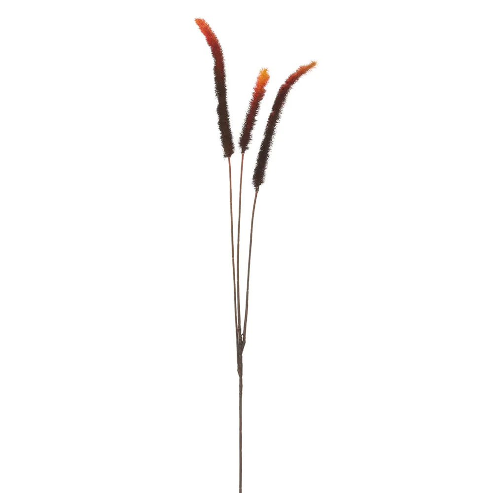 40" Artificial Foxtail Flower Stem -Orange/Black (Pack of 12)