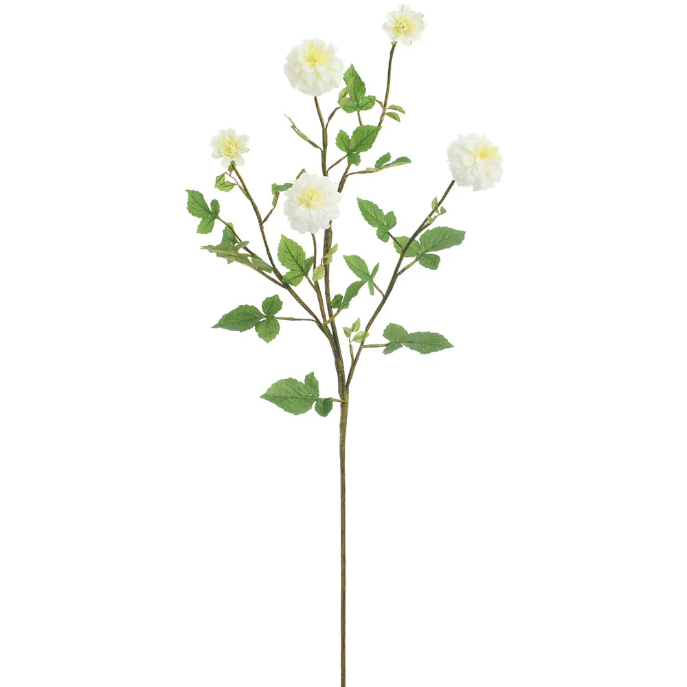 40" Dahlia Silk Flower Stem -Cream (Pack of 12)