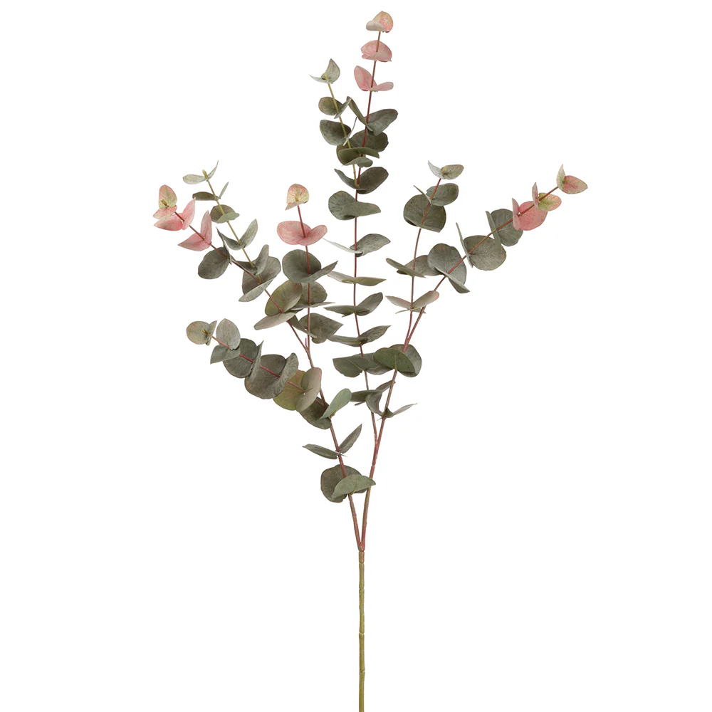 40" Eucalyptus Silk Stem -Green/Burgundy (Pack of 12)