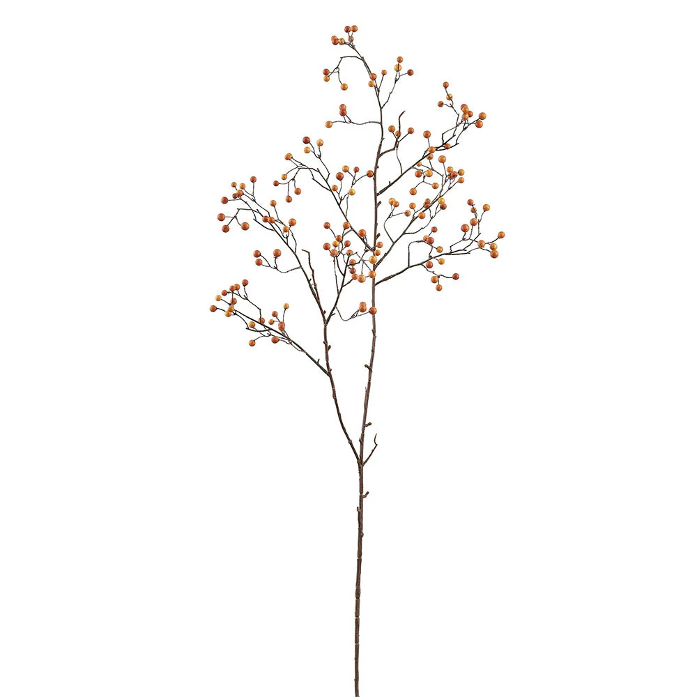 40" Hanging Artificial Berry Stem -Mustard (Pack of 12)