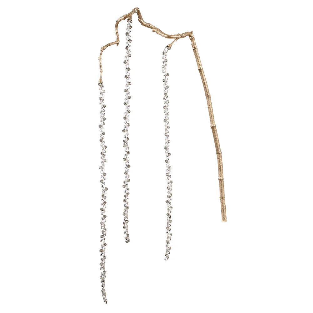 40" Hanging Diamond Artificial Amaranthus Flower Stem -Silver (Pack of 12)