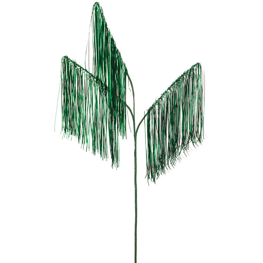 40" Hanging Tinsel Artificial Stem -Green (Pack of 12)