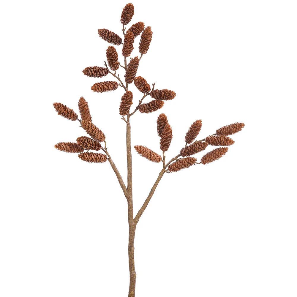 40" Plastic Artificial Pinecone Stem -Brown (Pack of 6)