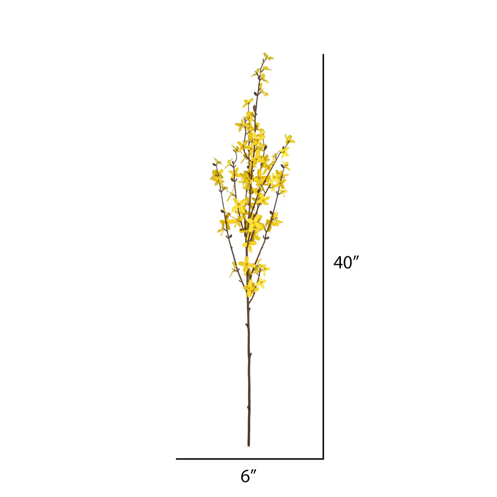 40" Silk Forsythia Blossom Flower Stem -Yellow (Pack of 12) - Image 2