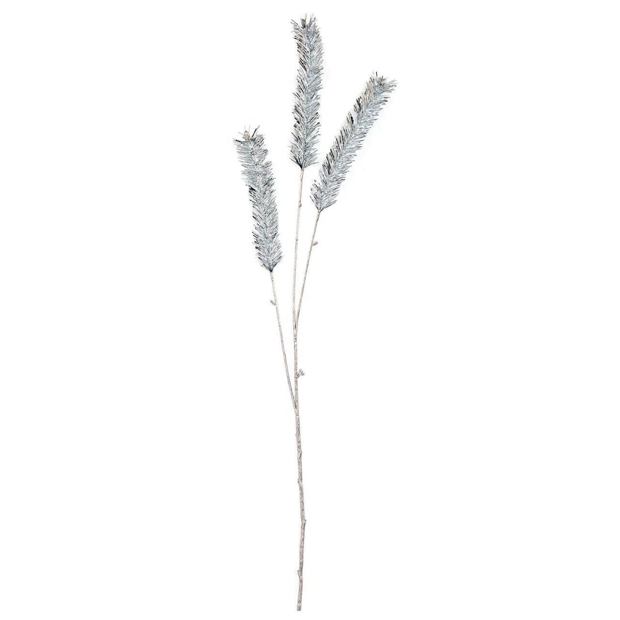 40" Tinsel Artificial Pine Stem -Silver (Pack of 12)