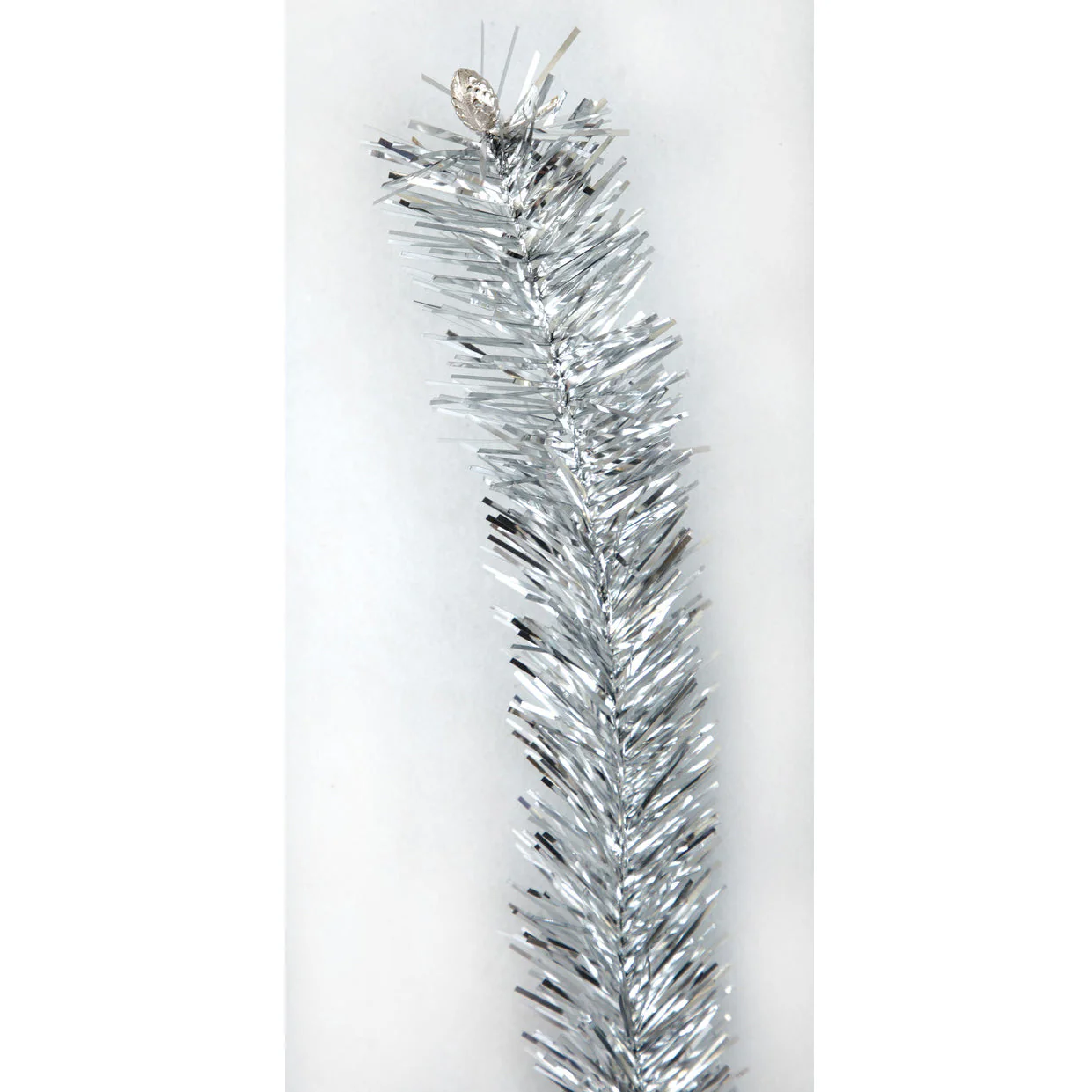 40" Tinsel Artificial Pine Stem -Silver (Pack of 12) - Image 2