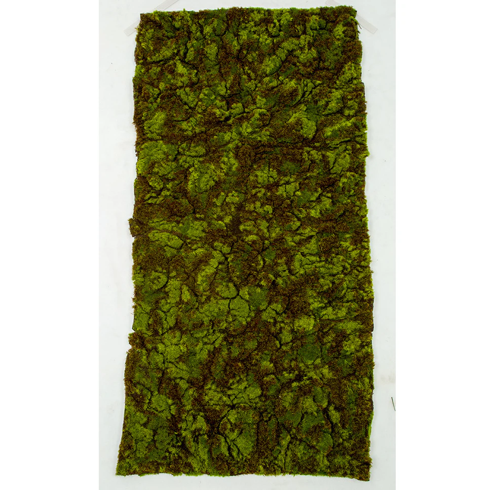 40"x20" Moss Flocked Artificial Carpet Mat -Green/Brown (Pack of 4)
