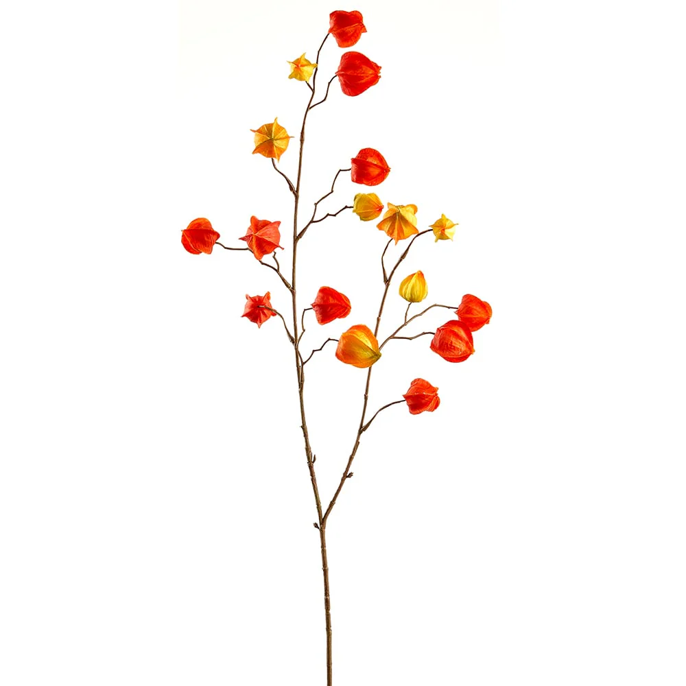 41" Artificial Chinese Lantern Flower Stem -Orange (Pack of 12)