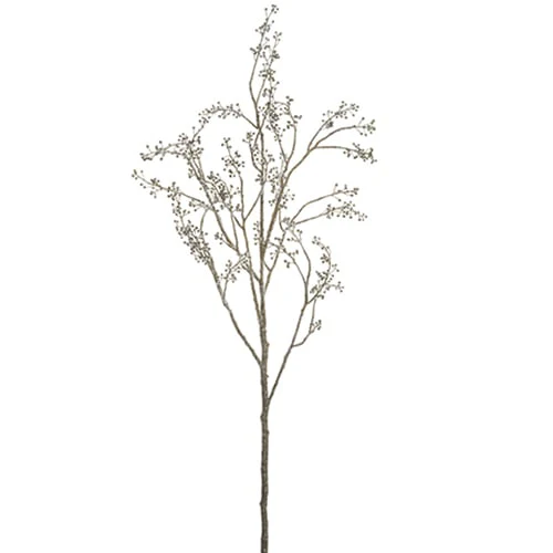 41" Glittered & Iced Artificial Berry Tree Branch Stem -Brown (Pack of 12)