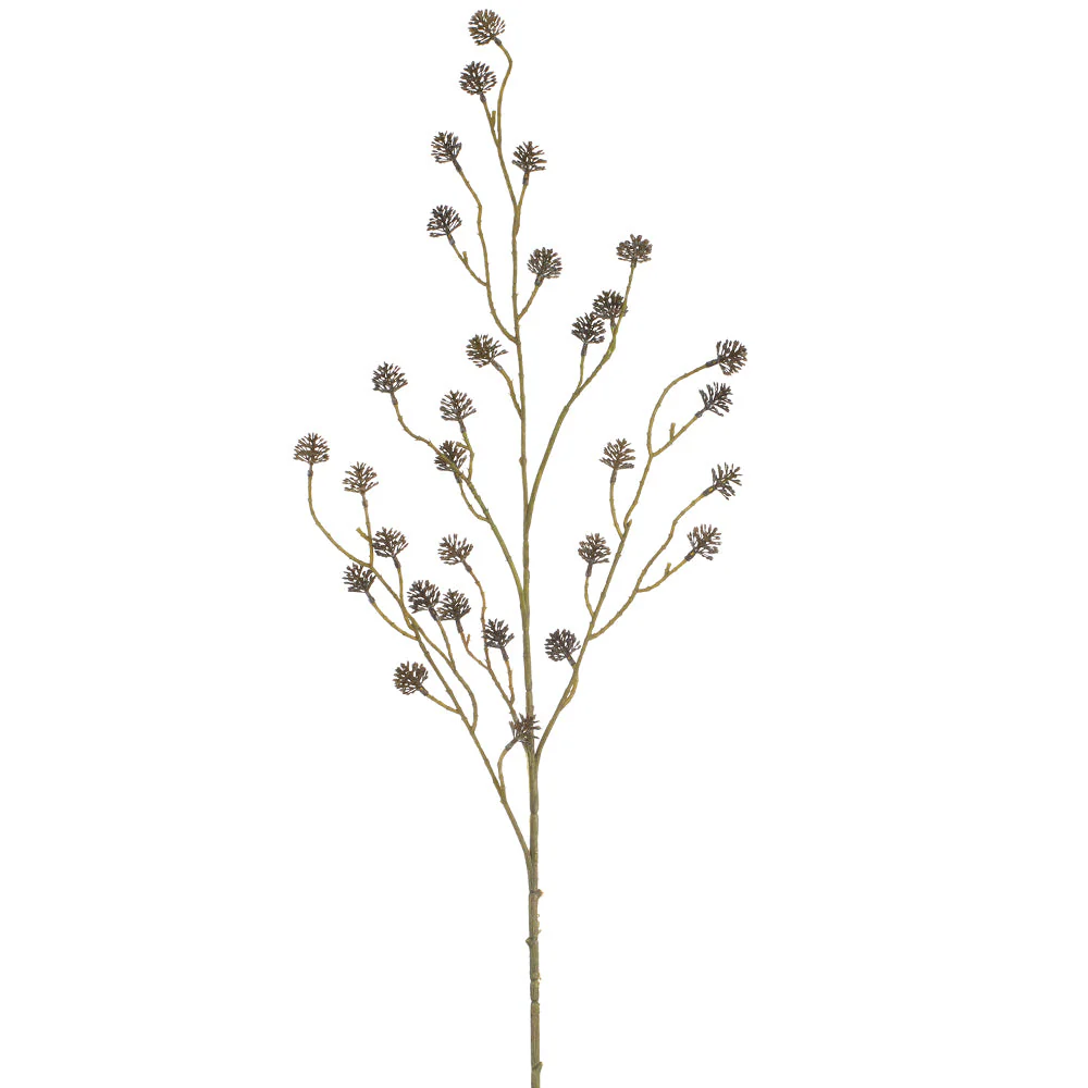 41" Globe Thistle Artificial Flower Stem -Dark Brown (Pack of 12)