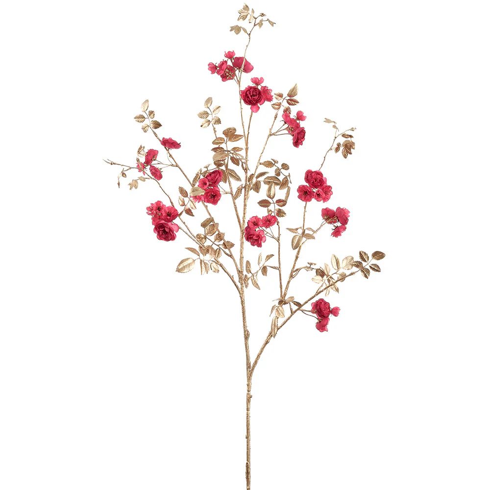 41" Rose Silk Flower Stem -Beauty/Gold (Pack of 6)