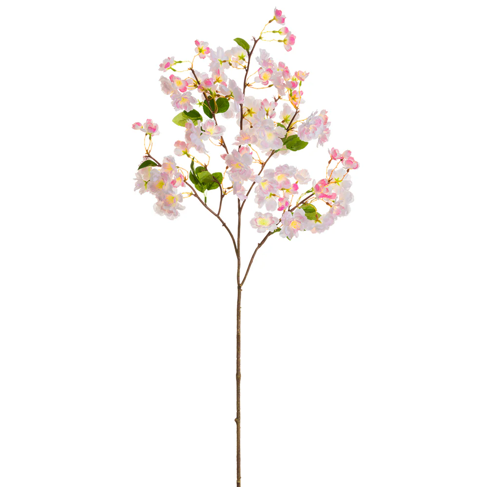 41" Silk Cherry Tree Blossom Flower Stem -2 Tone Pink (Pack of 12)