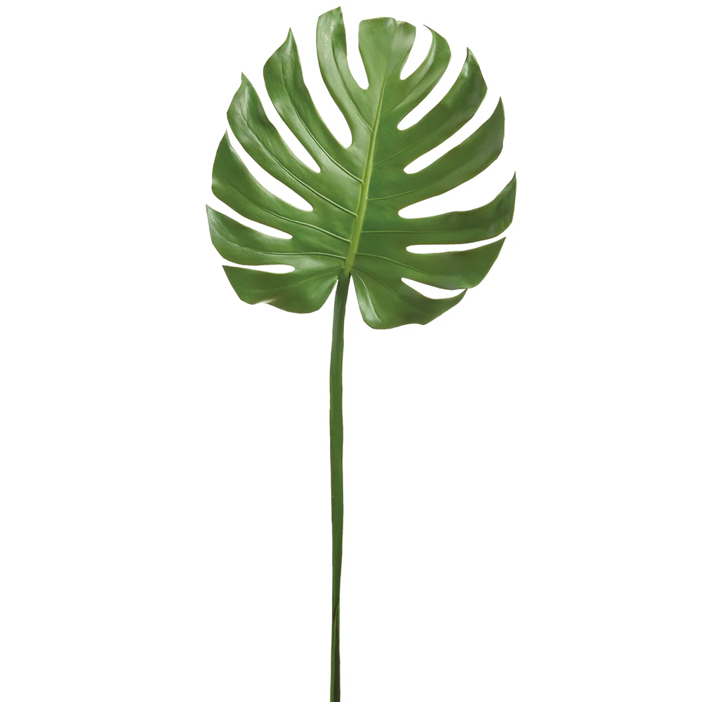 41" Silk Split Philodendron Monstera Leaf Stem -Green (Pack of 12)