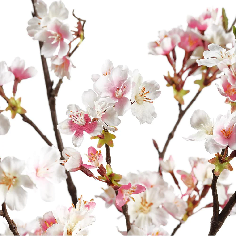 42" Cherry Blossom Silk Flower Stem Bundle -Pink/Cream - Image 2