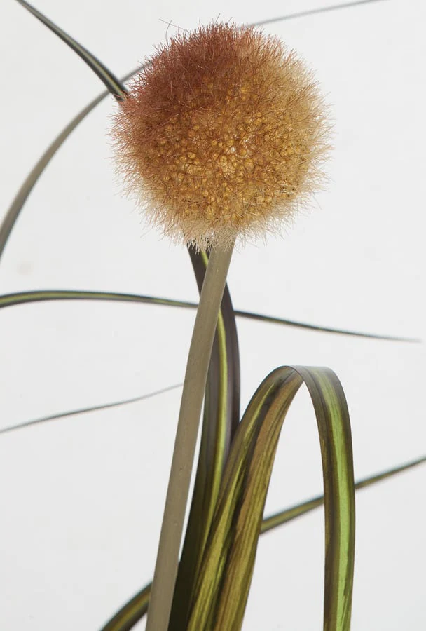 42" IFR PVC Onion Grass & Pomp Balls Artificial Plant w/Pot -Brown/Olive Green (Pack of 4) - Image 2