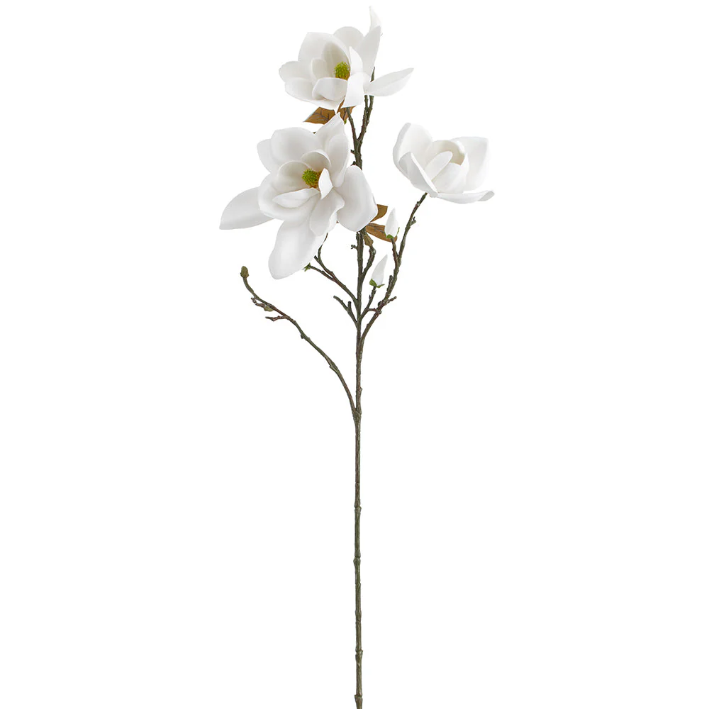 42" Magnolia Faux Flower Stem -White (Pack of 8)