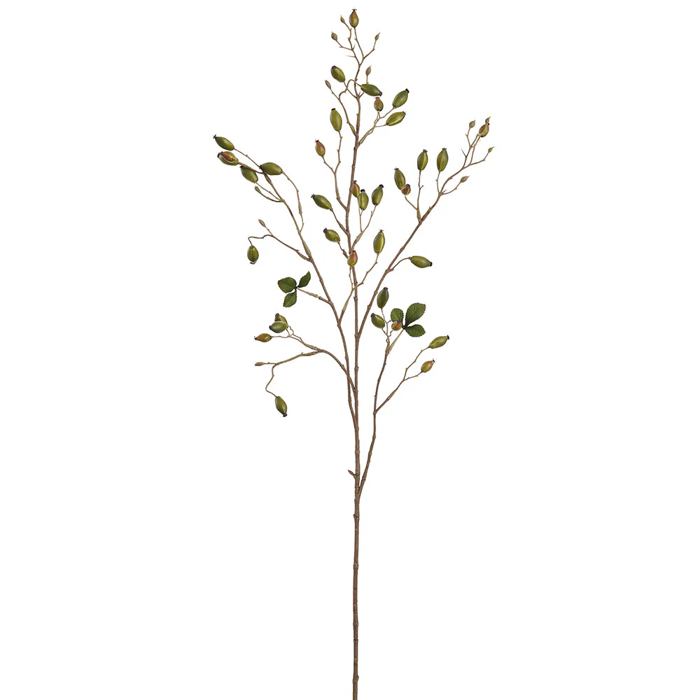 42" Rosehip Berry Artificial Stem -Green (Pack of 12)