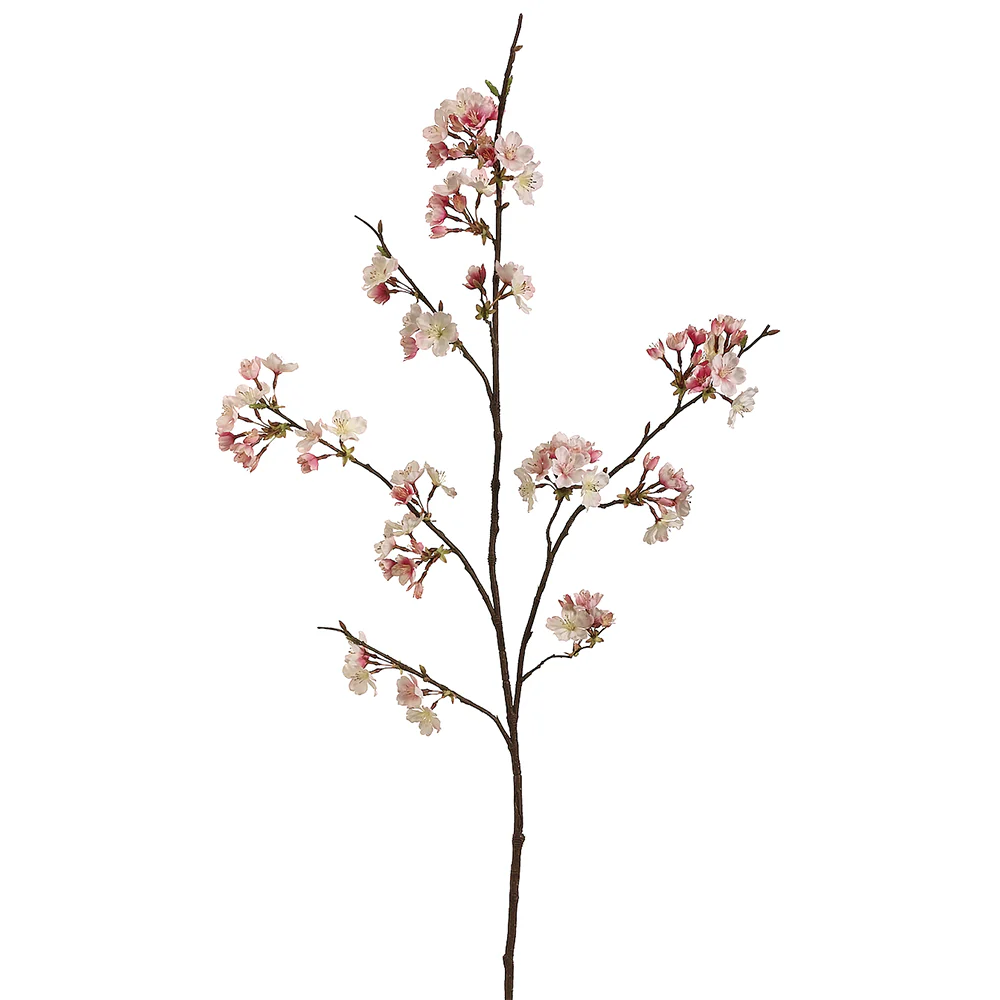 42" Silk Cherry Blossom Flower Spray -Pink/Cream (Pack of 12)