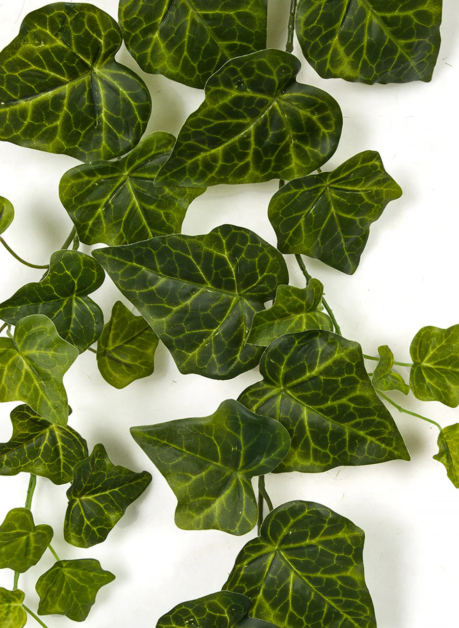 42" Soft-Touch Hanging Large Ivy Leaf Silk Plant -2 Tone Green (Pack of 4) - Image 2