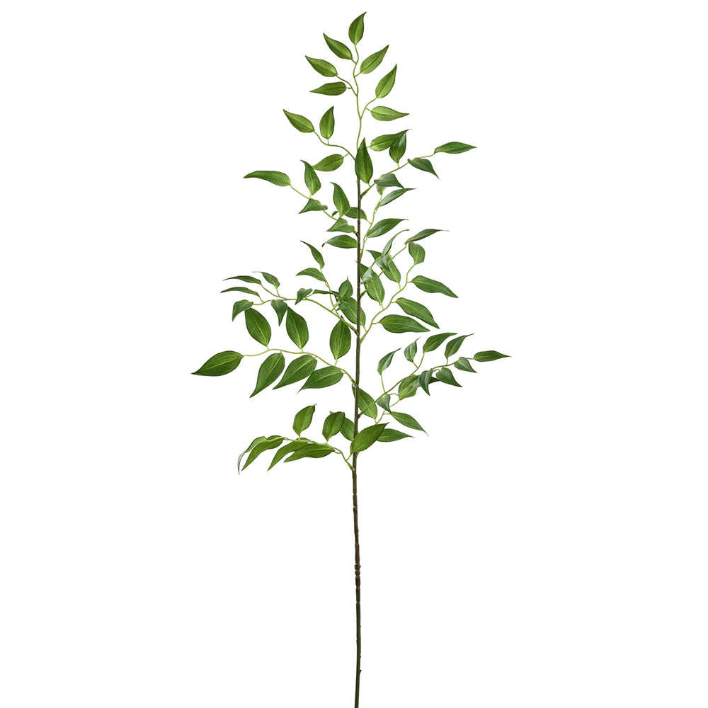 43.25" Artificial Ruscus Leaf Stem -Green (Pack of 12)