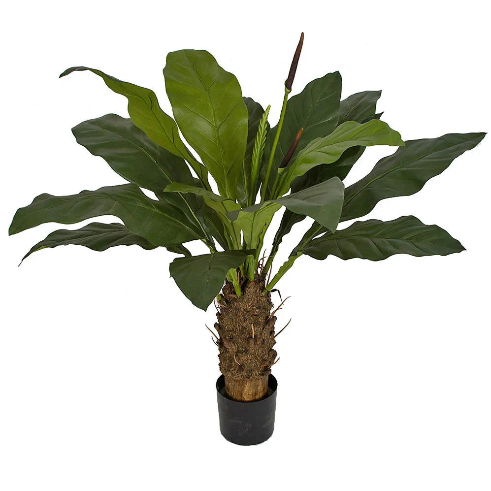 4'3" Foam Anthurium Silk Plant w/Pot -Green