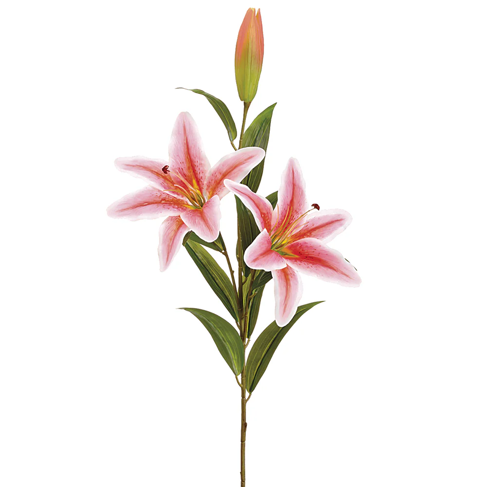 43" Lily Silk Flower Stem -Pink (Pack of 12)