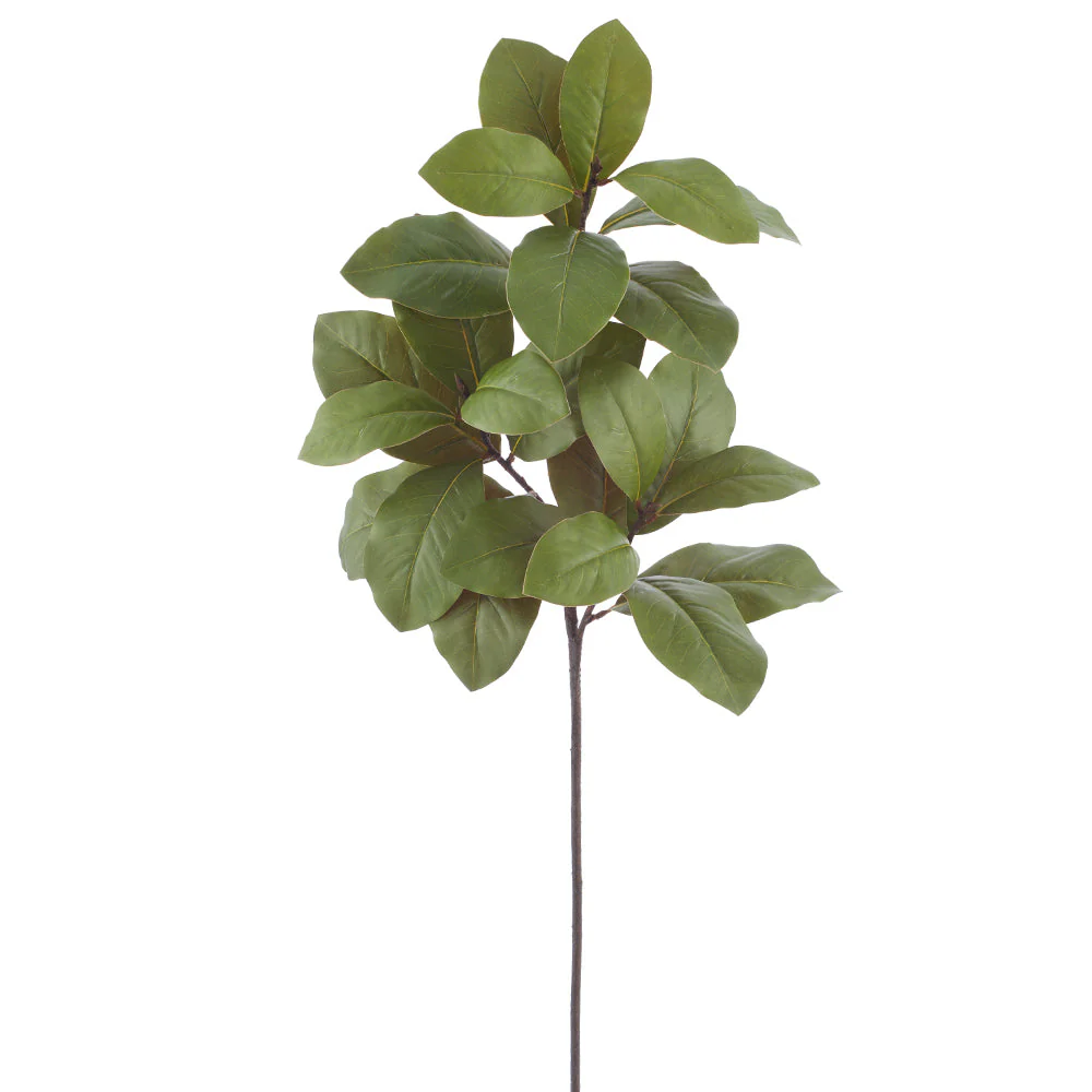 43" Silk Magnolia Leaf Stem -Green (Pack of 6)