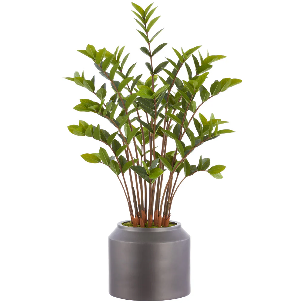 43" Zanzibar Gem Zamioculcas Succulent Artificial Plant w/Polyresin Pot -Green