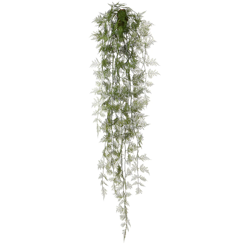 4'4" Artificial Hanging Asparagus Lace Fern Plant Decor w/Wall Mount -Green (Pack of 6)