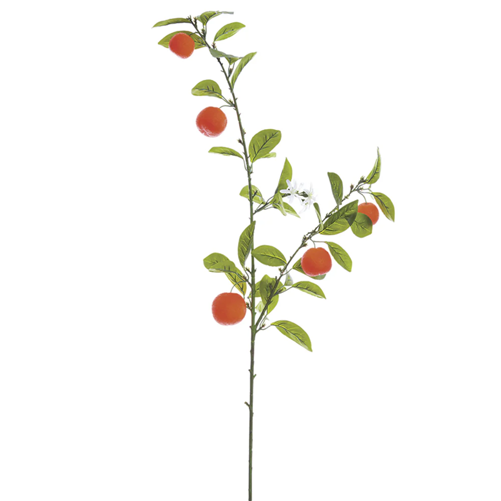 44" Artificial Mandarin Orange Spray Branch -Orange (Pack of 12)